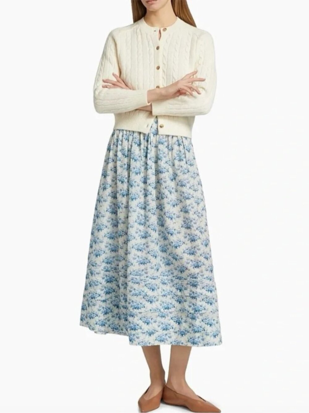 Dôen NWT Marcie Skirt in Citron Rosier Floral Size L